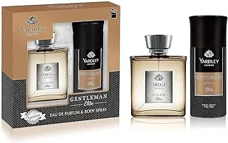 Yardley London Gentleman Elite perfumed gift set, For fiercely independent man, sandalwood, dry amber and Patchouli, EDP Perfume 100ml + Body Spray 150ml