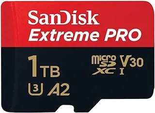 SanDisk 1TB Extreme PRO microSDXC card + SD adapter + RescuePRO Deluxe, up to 200MB/s, with A2 App Performance, UHS-I, Class 10, U3, V30, Black