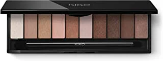KIKO Milano Soft Nude Eyeshadow Palette 02 | Eyeshadow Palette With 10 Shades Of Various Finishes. Double-Ended Applicator Included