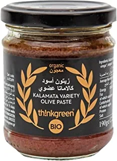 Think Green Kalamata Variety Olive Paste, 190 g (Pack of 1), Multicolour