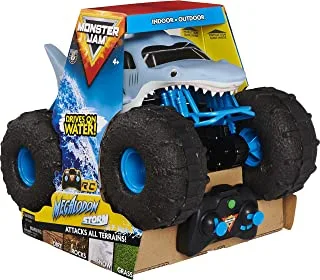 Monster Jam Official Megalodon STORM All-Terrain Remote Control Monster Truck, 1:15 Scale, Grey