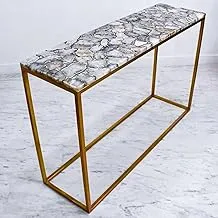 Agate Console Table with Base, Gray