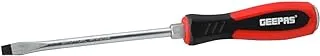 Geepas Precision Slotted Screwdriver, 8 mm x 150 mm Size, Red/Black