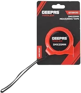 Geepas Toolz Measuring Tape, 5 m x 19 mm Size, Red/Black