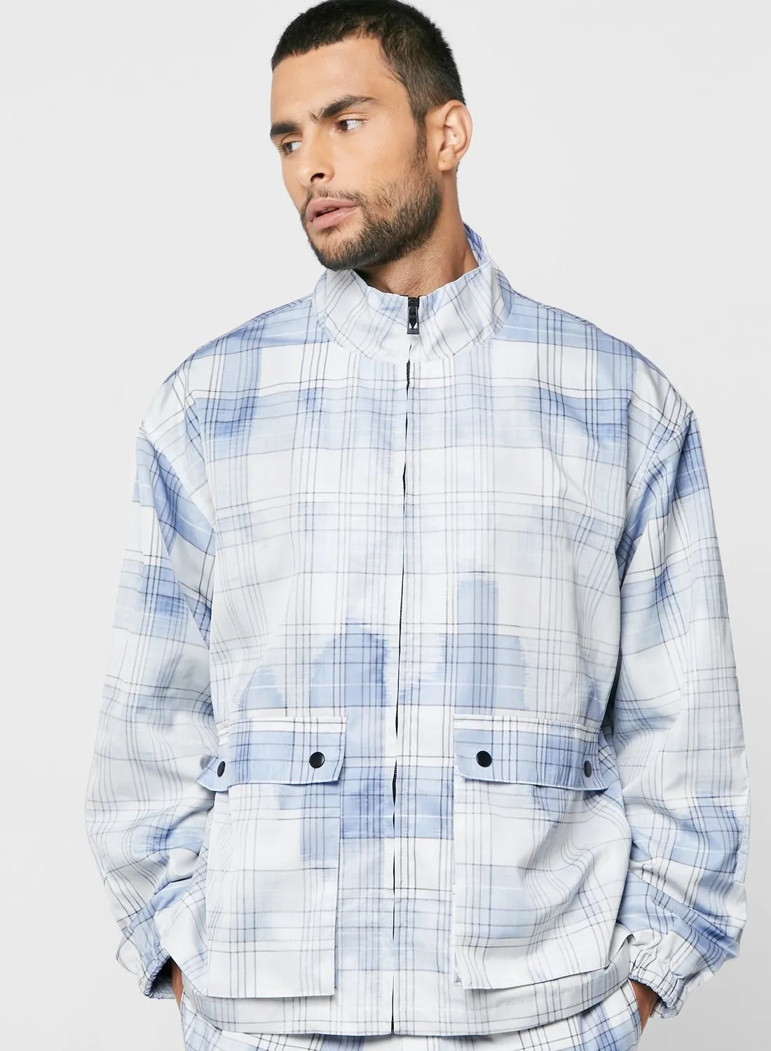 TOPMAN Embroidery Check Jacket