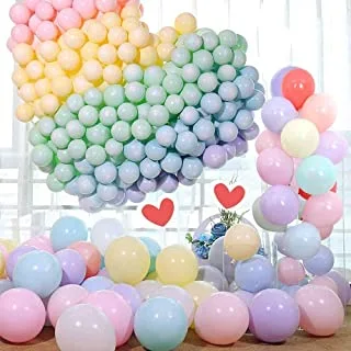 Mumoo Bear 100 Pcs Pastel Balloons, 10 Inch Assorted Colours Macaron Latex Birthday Party Balloons For Kids Boys Girls Birthday Wedding Baby Shower Graduation Party Decorations, Toy