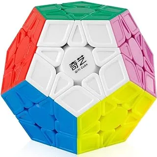 Mumoo Bear QiYi Megaminx Cube Sculpted Stickerless 3x3 Pentagonal Dodecahedron Speed Cube Puzzle Toy (Qiheng S Version)