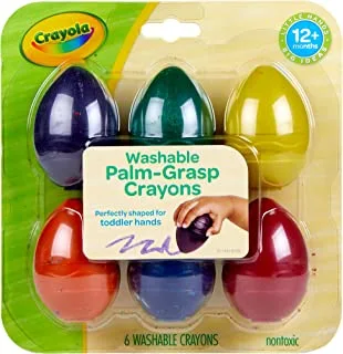 Crayola My First Palm Grip Crayons, Toddler Crayons, Coloring Gift, 6 Count, Assorted Colors