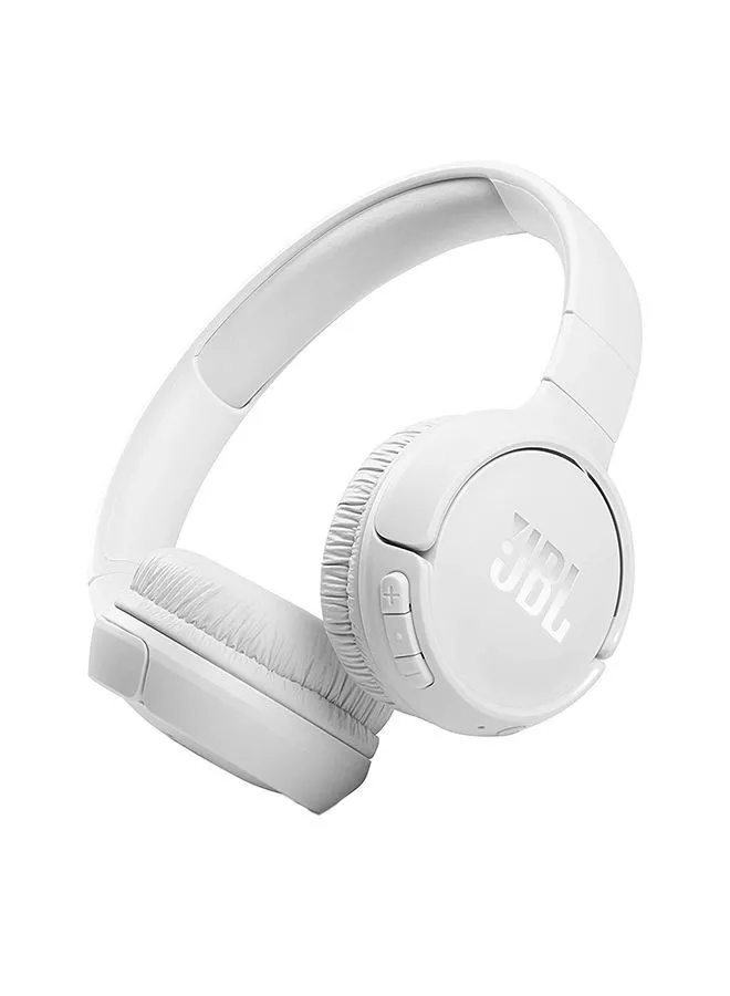JBL Tune 510Bt Wireless On-Ear Headphones - Pure Bass - 40H Battery - Speed Charge - Fast Usb Type-C - Foldable White