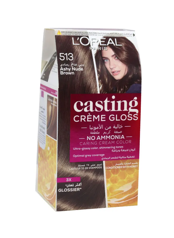 L'OREAL PARIS Casting Crème Gloss Hair Colour 513 Ashy Nude Brown 180ml