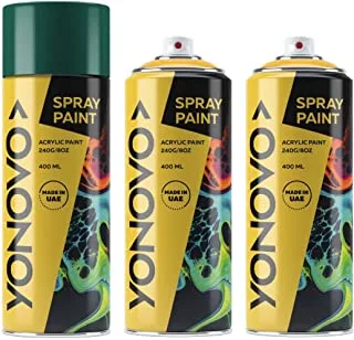 Yonovo Pack of 3 Spray Paint Multi Purpose| Pine Green | Art spray | Craft spray | Spray Point | Art Point | Drawing Point