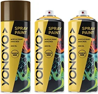 Yonovo Pack of 3 Spray Paint Multi Purpose| Orcher Brown | Art spray | Craft spray | Spray Point | Art Point | Drawing Point