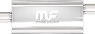 MagnaFlow 5in x 8in Oval Center/Offset Performance Muffler Exhaust 12259 - Straight-Through, 3in Inlet/3in Outlet Diameter, 24in Overall Length, Satin Finish - Classic Deep Exhaust Sound
