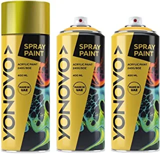 Yonovo Pack of 3 Spray Paint Multi Purpose| Chrome Gold | Art spray | Craft spray | Spray Point | Art Point | Drawing Point