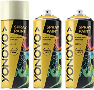 Yonovo Pack of 3 Spray Paint Multi Purpose| Cream | Art spray | Craft spray | Spray Point | Art Point | Drawing Point