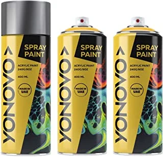 Yonovo Pack of 3 Spray Paint Multi Purpose| Chrome Silver | Art spray | Craft spray | Spray Point | Art Point | Drawing Point