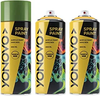 Yonovo Pack of 3 Spray Paint Multi Purpose| Olive Green | Art spray | Craft spray | Spray Point | Art Point | Drawing Point