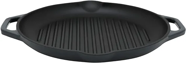 Porcila Pre-seasoned Cast Iron Grill Pan, 26 cm, Black
