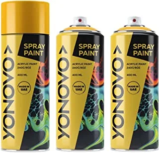 Yonovo Pack of 3 Spray Paint Multi Purpose| Deep Yellow | Art spray | Craft spray | Spray Point | Art Point | Drawing Point