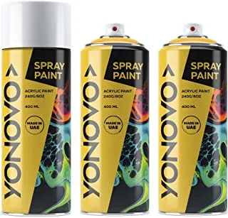Yonovo Pack of 3 Spray Paint Multi Purpose| White | Art spray | Craft spray | Spray Point | Art Point | Drawing Point