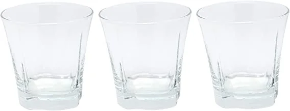 LAV 3 Peices Truva Glass Cup, 280 ml, Clear