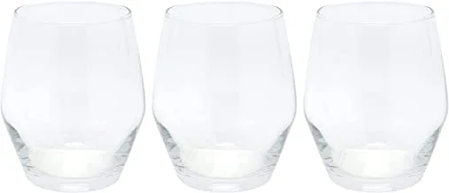 LAV 3 Peices ELLA Glass Cup, 369 ml, Clear