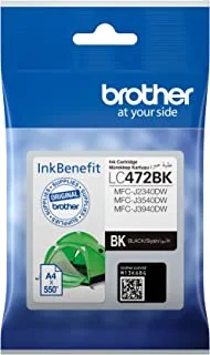 Brother Genuine LC472BK Black Printer Ink Cartridge, Prints up to 550 pages