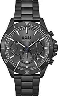 Hugo Boss Men's Black Dial Black Silicone Watch