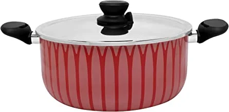 Trust Pro Non Stick Casserole with Steel Lid And 2 Layered Coating, 18 cm, Red