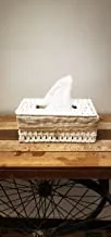 Ayra Straw Tissue Box, White