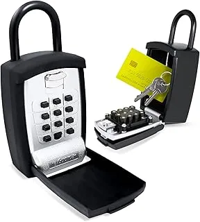 Keyguard Sl-500 Punch Button Lockbox ، لمسة نهائية سوداء ، تكبل