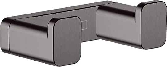 Hansgrohe AddStoris 3-inch Double Hook in Brushed Black Chrome, 41755340
