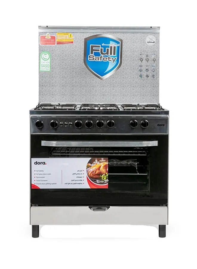 DORA Free Standing Gas Cooker 5 Burner with Grill 90x60