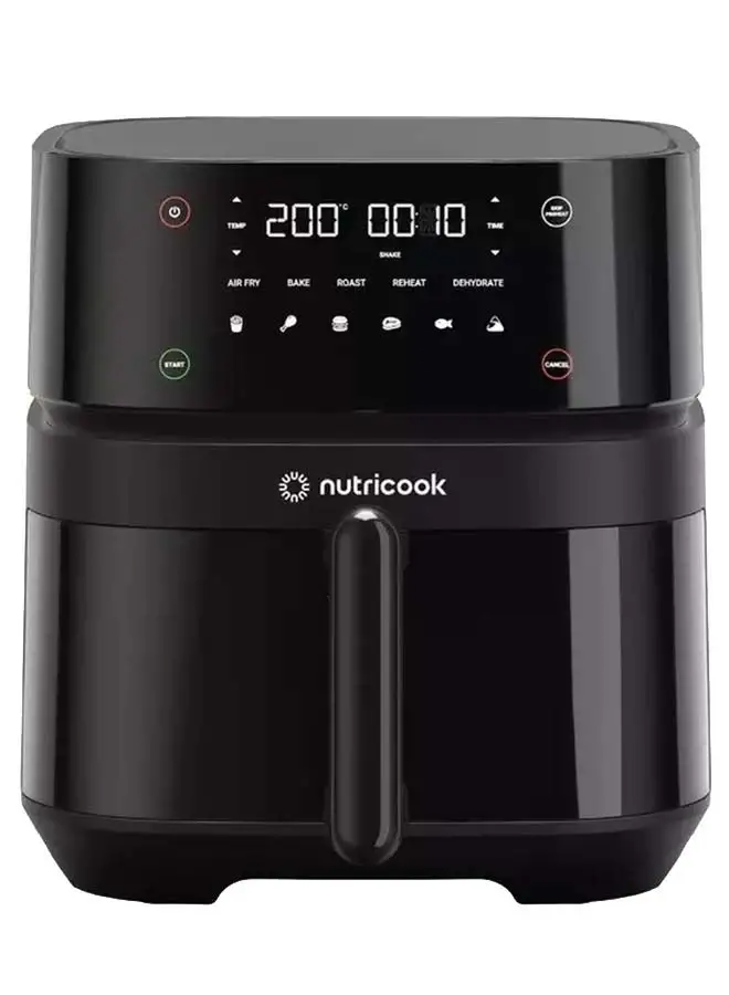 nutricook Air Fryer 3 Vision with Clear Window and Internal Light by Caliber Brands, Air Fry, Roast, Bake, Dehydrate & Reheat, 6 Presets 5.7 L 1700 W NC-AF357V Black