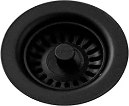 Elkay lkqs35bk polymer drain fitting with removable basket strainer and rubber stopper, black