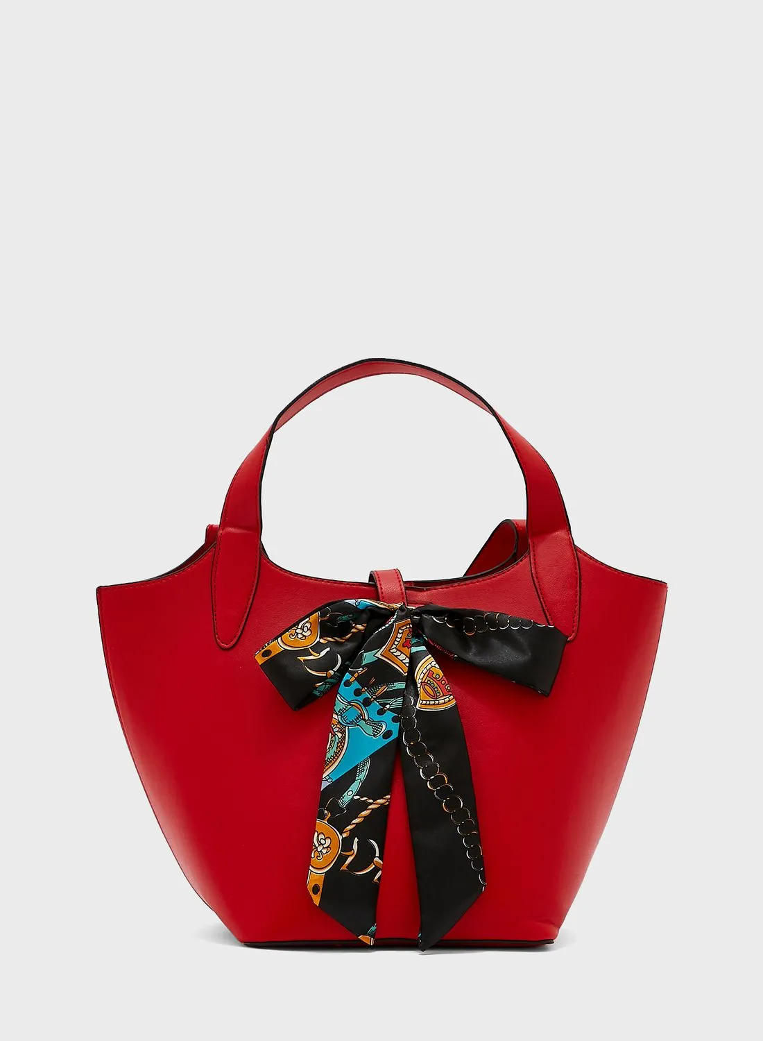 ELLA Silky Bow Detail Bucket Tote Bag