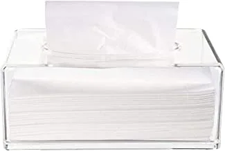 حامل غطاء صندوق مناديل من ORiTi منظم مناديل أكريليك شفاف للحمام والمطبخ وغرفة المكتب ، مستطيل ، 22 × 12 × 9 سم