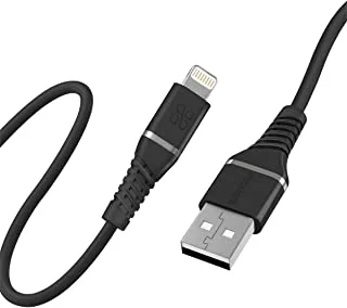 Promate USB-A to Lightning Cable, High Tensile 2.4A Super-Fast USB-A to Lightning Charger Data Sync for iPhone 13, iPad, AirPods Pro, PowerLine-Ai120 black