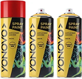 Yonovo Pack of 3 Spray Paint Multi Purpose| Red | Art spray | Craft spray | Spray Point | Art Point | Drawing Point