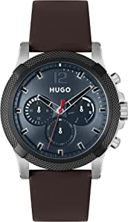Hugo Boss #IMPRESS - FOR HIM MEN's BLUE DIAL, BROWN LEATHER WATCH - 1530294