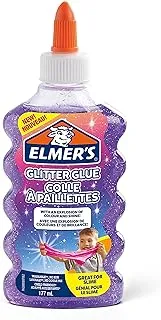 Elmer's Glitter Glue 177 ml , Washable and Kid Friendly , Great for Making Slime and Crafting , Purple