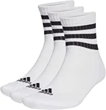 ADIDAS Unisex Adults 3-Stripes Cushioned Sportswear Mid-Cut Socks 3 Pairs Socks