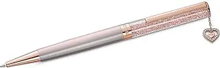 Swarovski 5527536 Crystalline Ballpoint Pen with Heart Shape Charm, 14.3 cm x 1 cm Size, Rose Gold/Pink