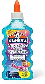 Elmer's Glitter Glue 177 ml , Washable and Kid Friendly , Great for Making Slime and Crafting , Blue