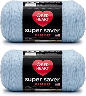 Red Heart Super Saver Jumbo Blue Bell Yarn - 2 Pack of 396g/14oz - Acrylic - 4 Medium (Worsted) - 744 Yards - Knitting/Crochet