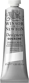 Winsor & Newton Designer's Gouache ، أنبوب 37 مل (1.25 أونصة) ، أبيض دائم