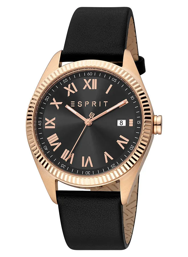 ESPRIT Men's Analog Leather Wrist Watch - ES1G365V0085 - 40 mm