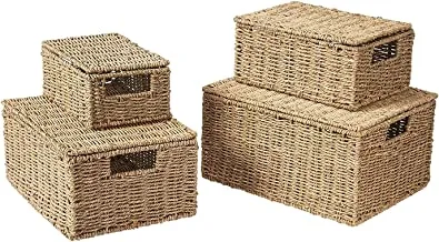 Ayra Seagrass Basket with Lid 2-Piece Set