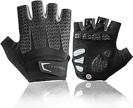 Rockbros S169BGR-L Half Finger Cycling Gloves for Unisex, Large