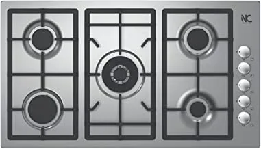 N.C Surface 90 cm 5 Eyes Self Burning Gas Stove with Safety Lock | Model No FQ90V50AFX with 2 Years Warranty